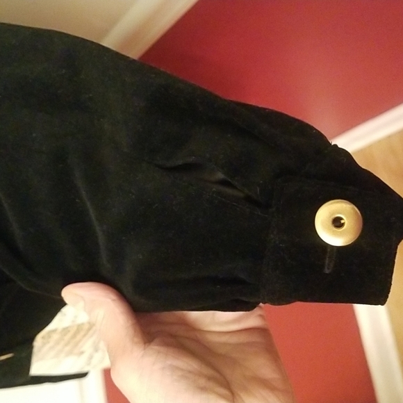 VINTAGE EVAN PICONE BLACK VELVET BOMBER JACKET - Picture 5 of 9